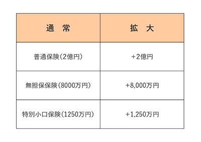 信用保証の表