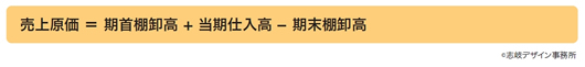 売上残高＝期首棚卸高＋当期仕入高－期末棚卸高